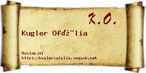 Kugler Ofélia névjegykártya